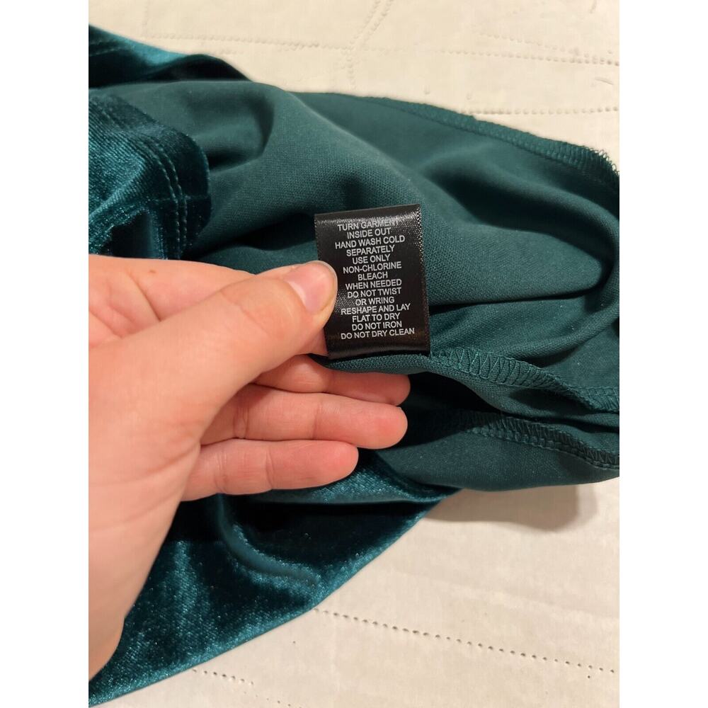 Trixxi Womens Green Velvet Sweetheart‎ Mini Cocktail Dress Sz S NWOT Retro Party - Picture 7 of 10